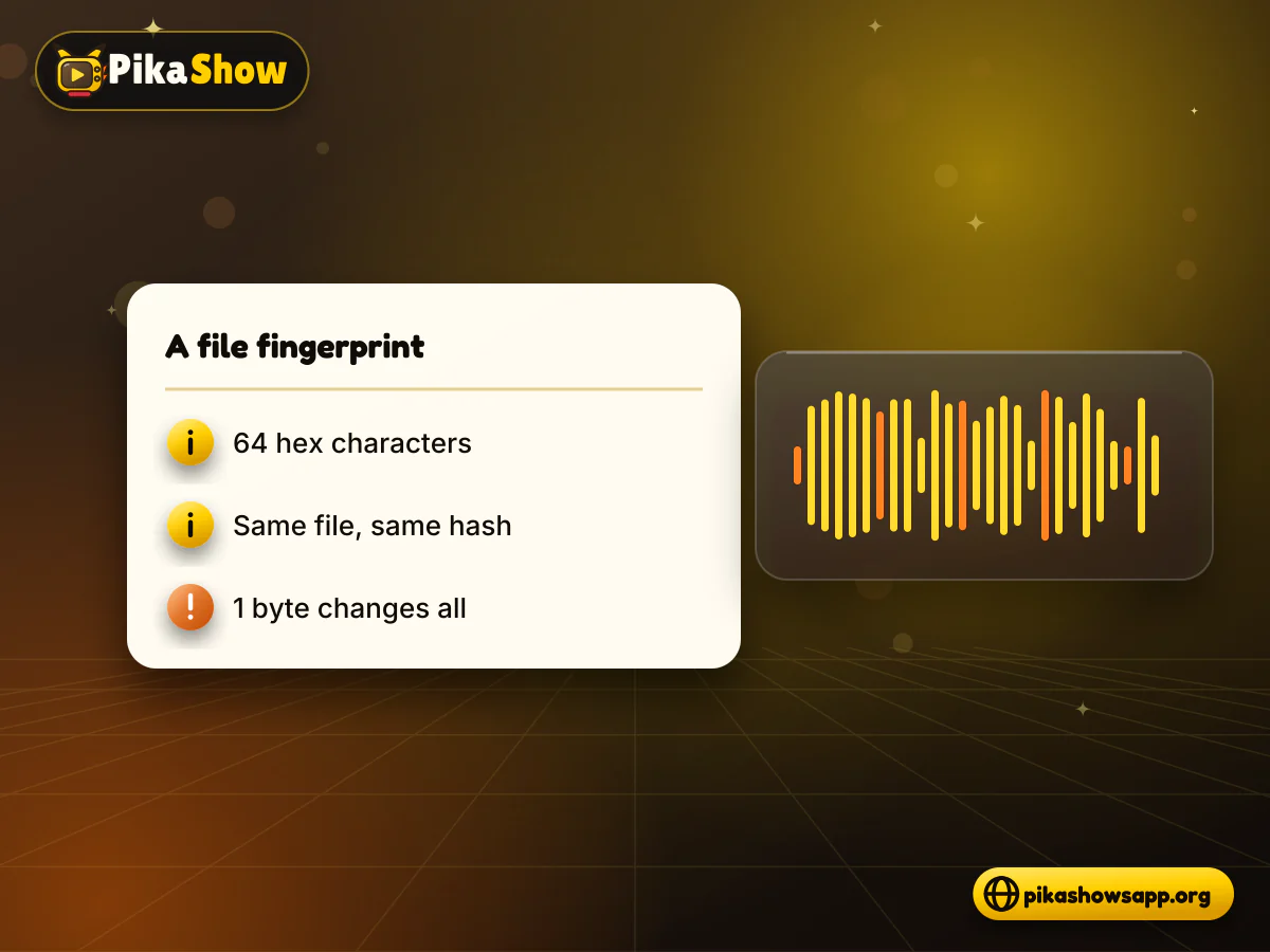 APK file turning into a unique SHA-256 checksum fingerprint of 64 characters