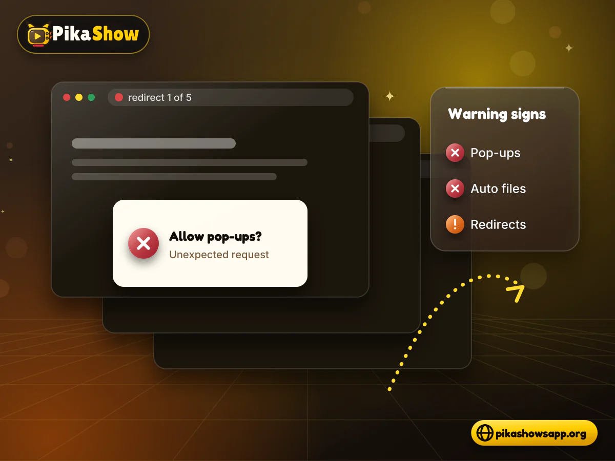 Look-alike domain warnings Stacked browser tabs with redirect arrows, a pop-up window and a padlock icon marked with caution signs
